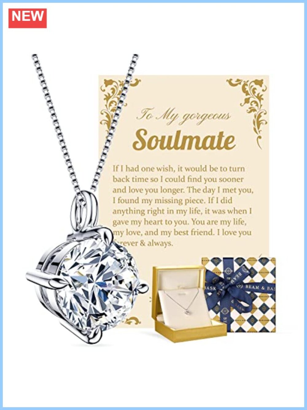 Moissanite Pendant Necklace 2 Carat S925 Sterling Silver Adjustable Anniversary